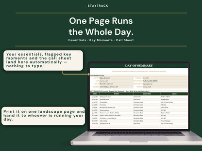 Wedding Day Timeline Template — Run of Show, Vendor Schedule & Printable Day-Of Summary (Google Sheets & Excel)