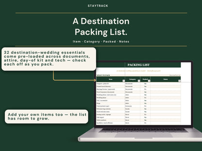 Destination Wedding Planner Spreadsheet — Travel, Hotels, Vendors & Budget in USD (Google Sheets & Excel)