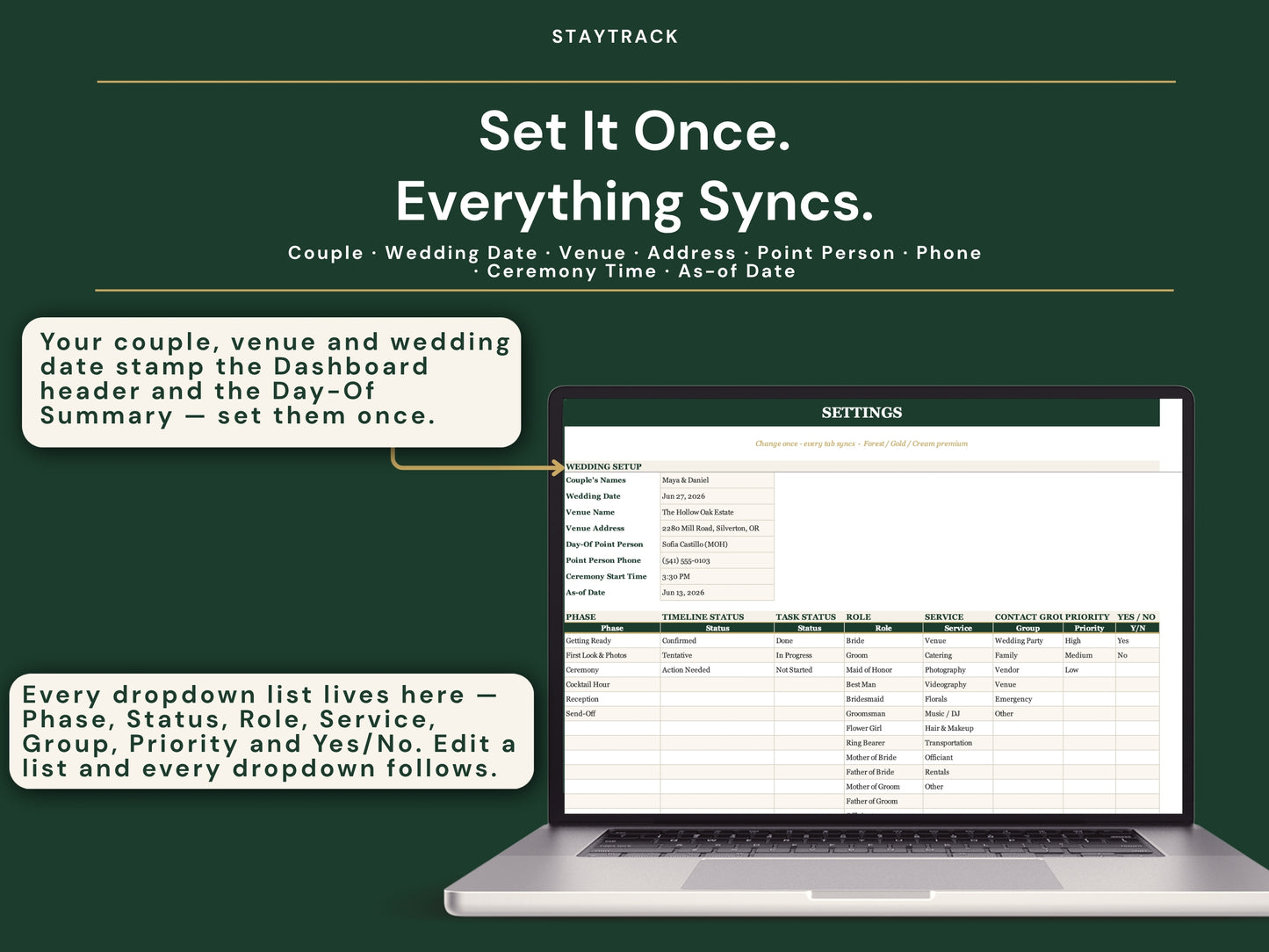 Wedding Day Timeline Template — Run of Show, Vendor Schedule & Printable Day-Of Summary (Google Sheets & Excel)