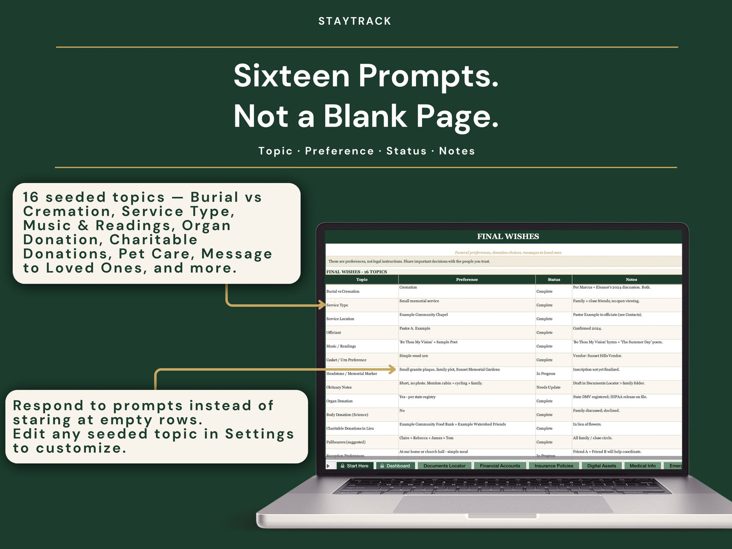 Emergency Binder Spreadsheet — Documents, Accounts, Medical & Final Wishes (Google Sheets & Excel)