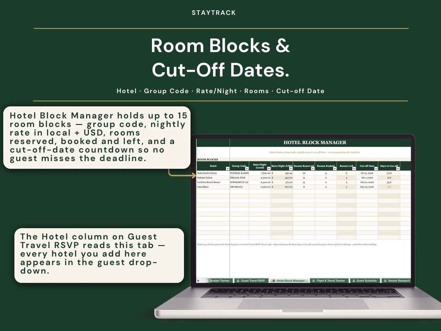 Destination Wedding Planner Spreadsheet — Travel, Hotels, Vendors & Budget in USD (Google Sheets & Excel)