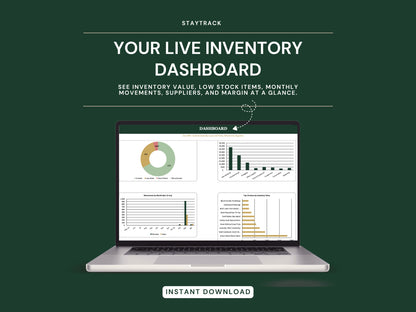 Inventory Management Spreadsheet — Multi-SKU Stock, Reorder Alerts & ABC Analysis (Google Sheets & Excel)