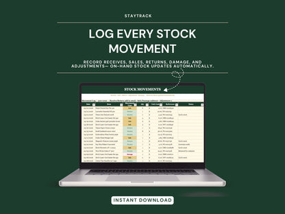 Inventory Management Spreadsheet — Multi-SKU Stock, Reorder Alerts & ABC Analysis (Google Sheets & Excel)