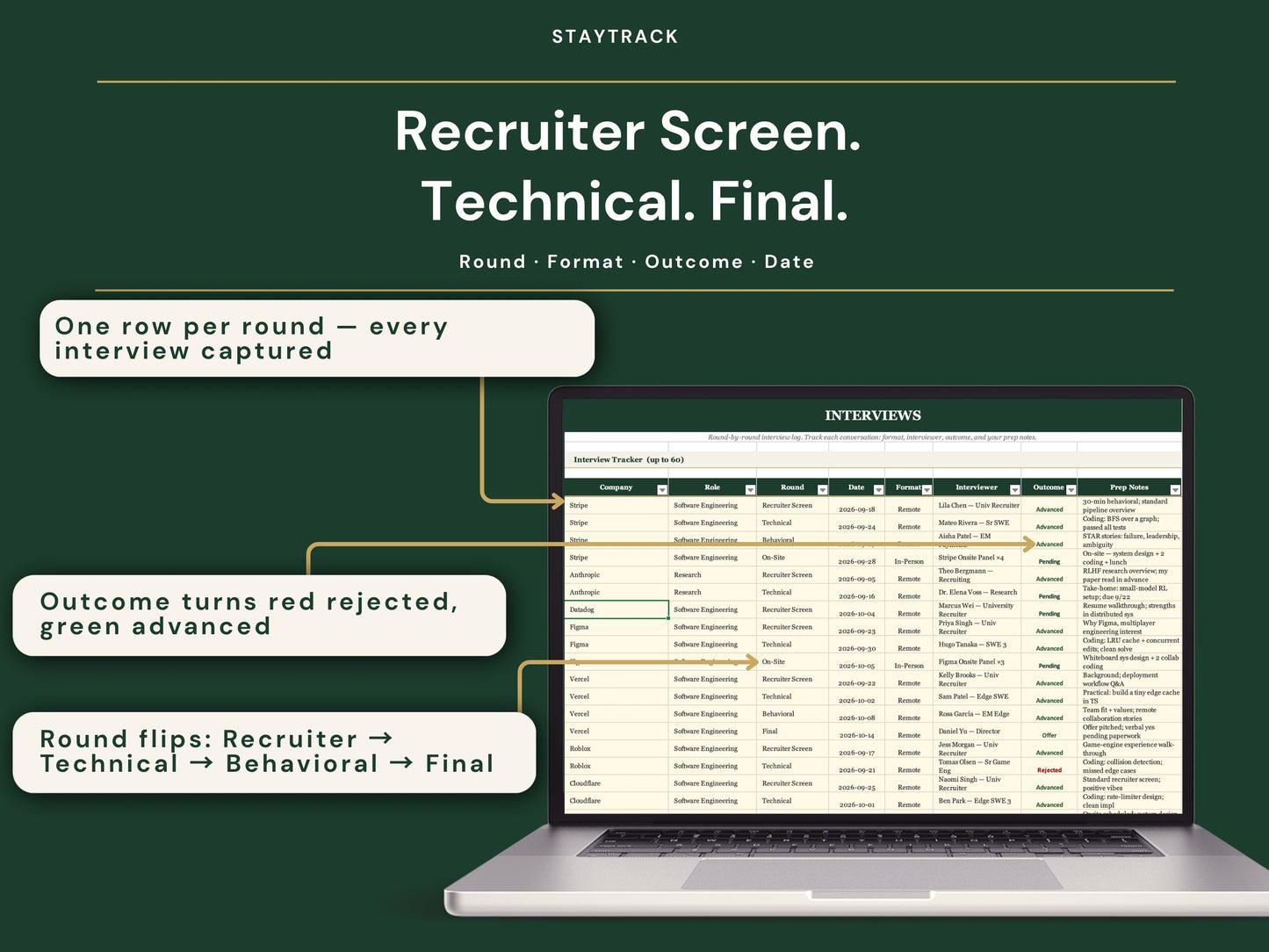 Internship Tracker Spreadsheet — Applications, Interviews & Career Fairs (Google Sheets & Excel)