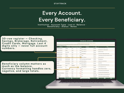 Emergency Binder Spreadsheet — Documents, Accounts, Medical & Final Wishes (Google Sheets & Excel)