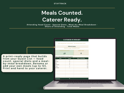 Wedding Guest List & Seating Chart Template — RSVP, Meal & Gift Tracker (Google Sheets & Excel)