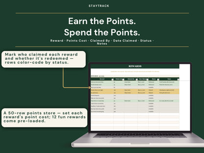 Family Chore Chart & Allowance Tracker — Points, Rewards & Leaderboard (Google Sheets & Excel)