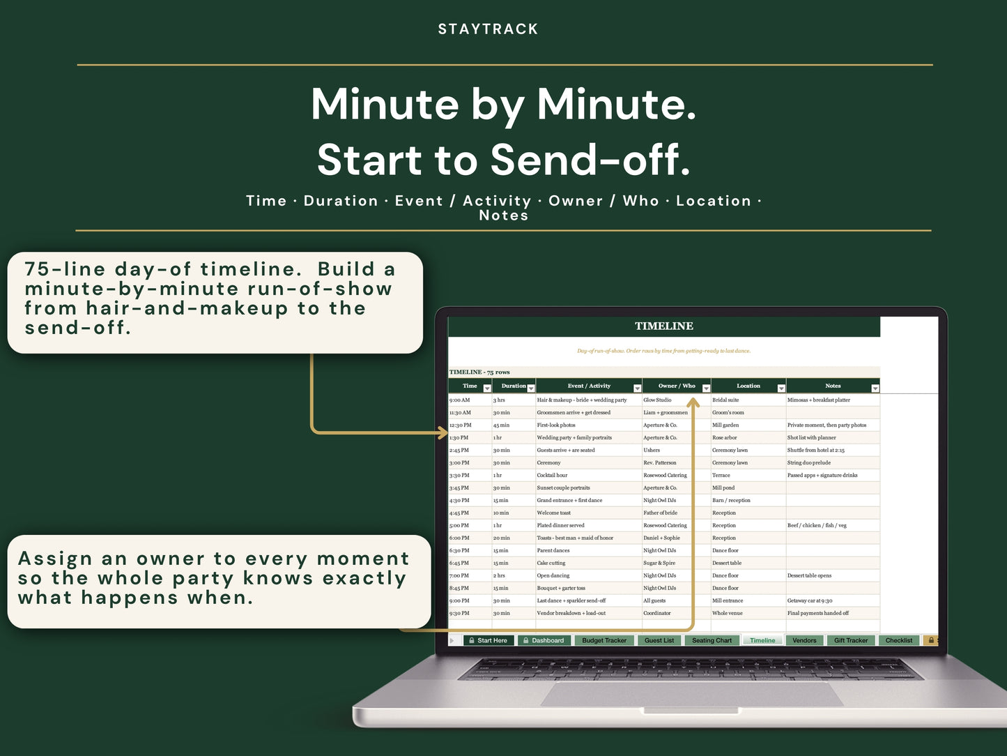 Complete Wedding Planner Spreadsheet — Budget, Guest List, Seating, Timeline & 12-Month Checklist (Google Sheets & Excel)