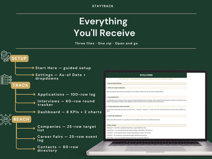 Internship Tracker Spreadsheet — Applications, Interviews & Career Fairs (Google Sheets & Excel)