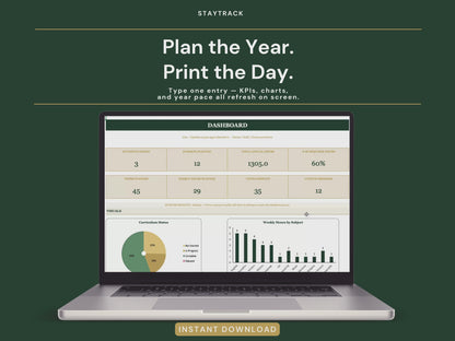 Homeschool Planner — Year-at-a-Glance, Weekly Schedule & Lesson Plans (Google Sheets & Excel)