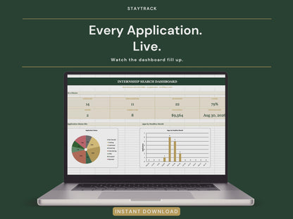 Internship Tracker Spreadsheet — Applications, Interviews & Career Fairs (Google Sheets & Excel)