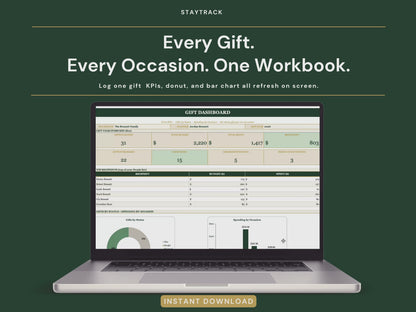 Year-Round Gift Tracker — Multi-Holiday Gift Planner, Budget & Thank-You Log (Google Sheets & Excel)
