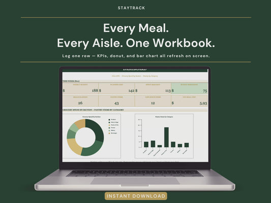 Meal Planner Spreadsheet — Weekly Menu, Auto Grocery List, Recipe Library & Budget (Google Sheets & Excel)